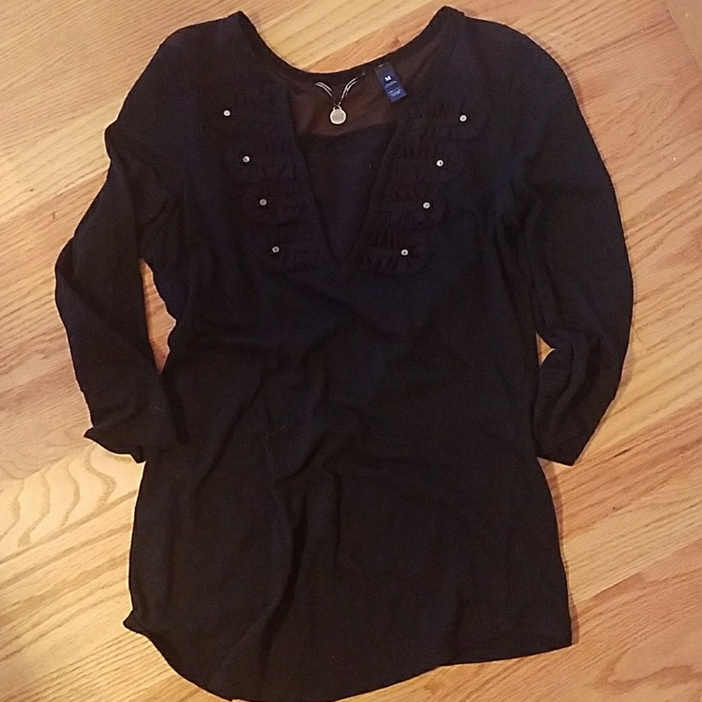 Black BKE boutique 3/4 sleeve top